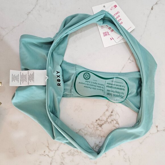 NEW Roxy Standard Beach Classics Hi-Leg Bikini Bottom Small Aqua - Picture 4 of 11